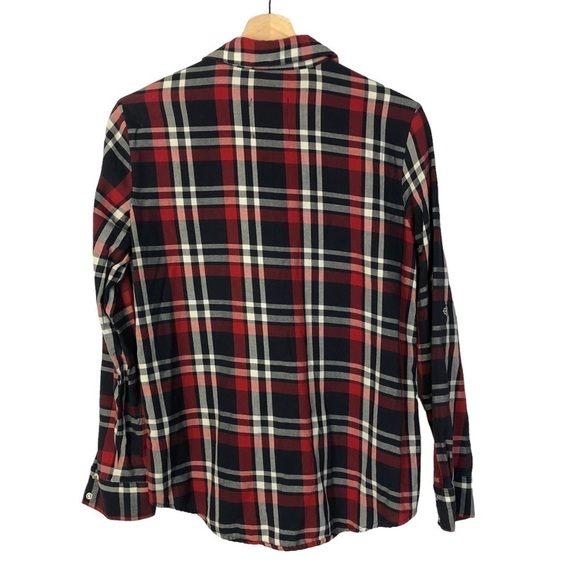 Zara Red & Blue Plaid Long Sleeve Button Down S - Picture 2 of 3